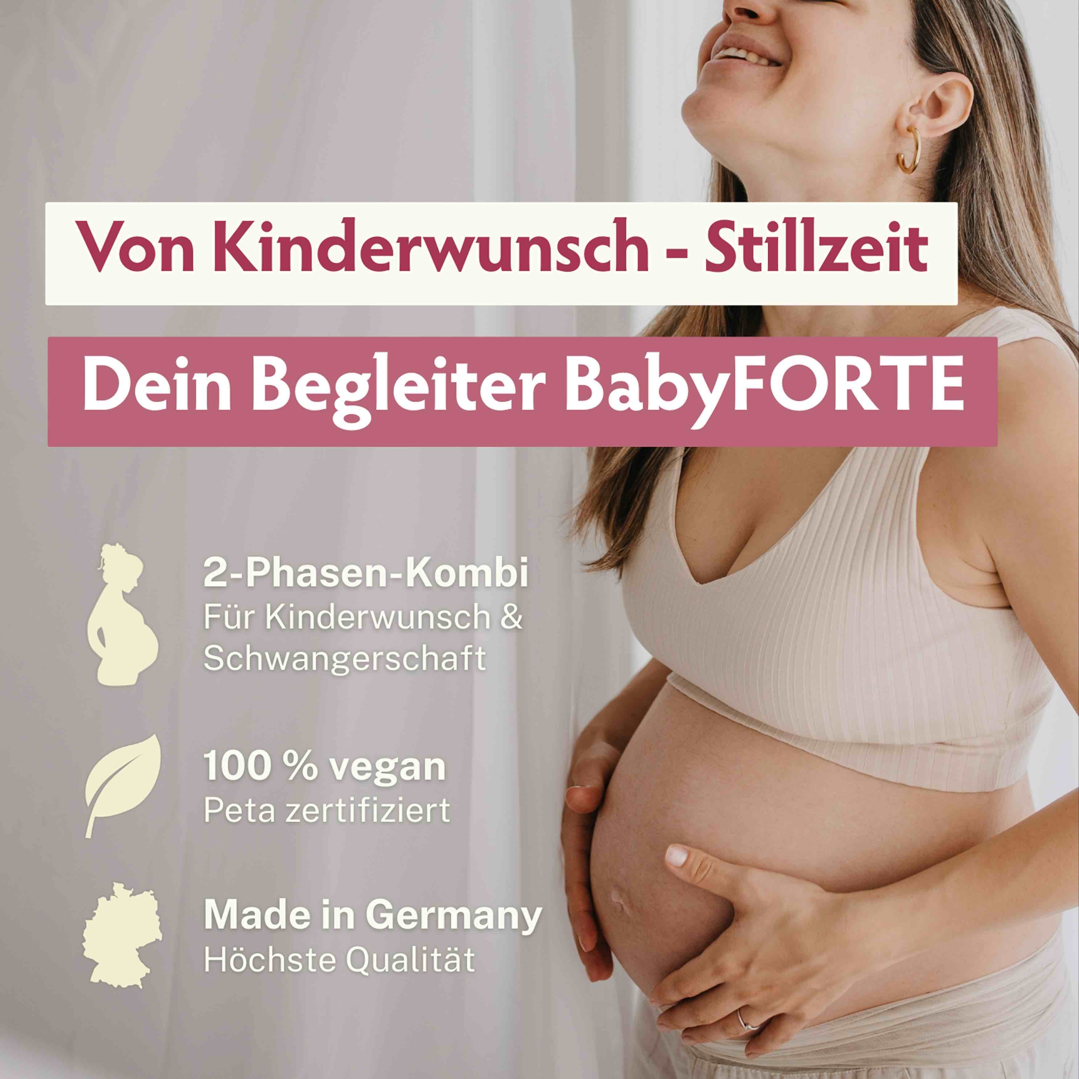 BabyFORTE Folsäure Plus • für Kinderwunsch bis Stillzeit • 180 Kapseln