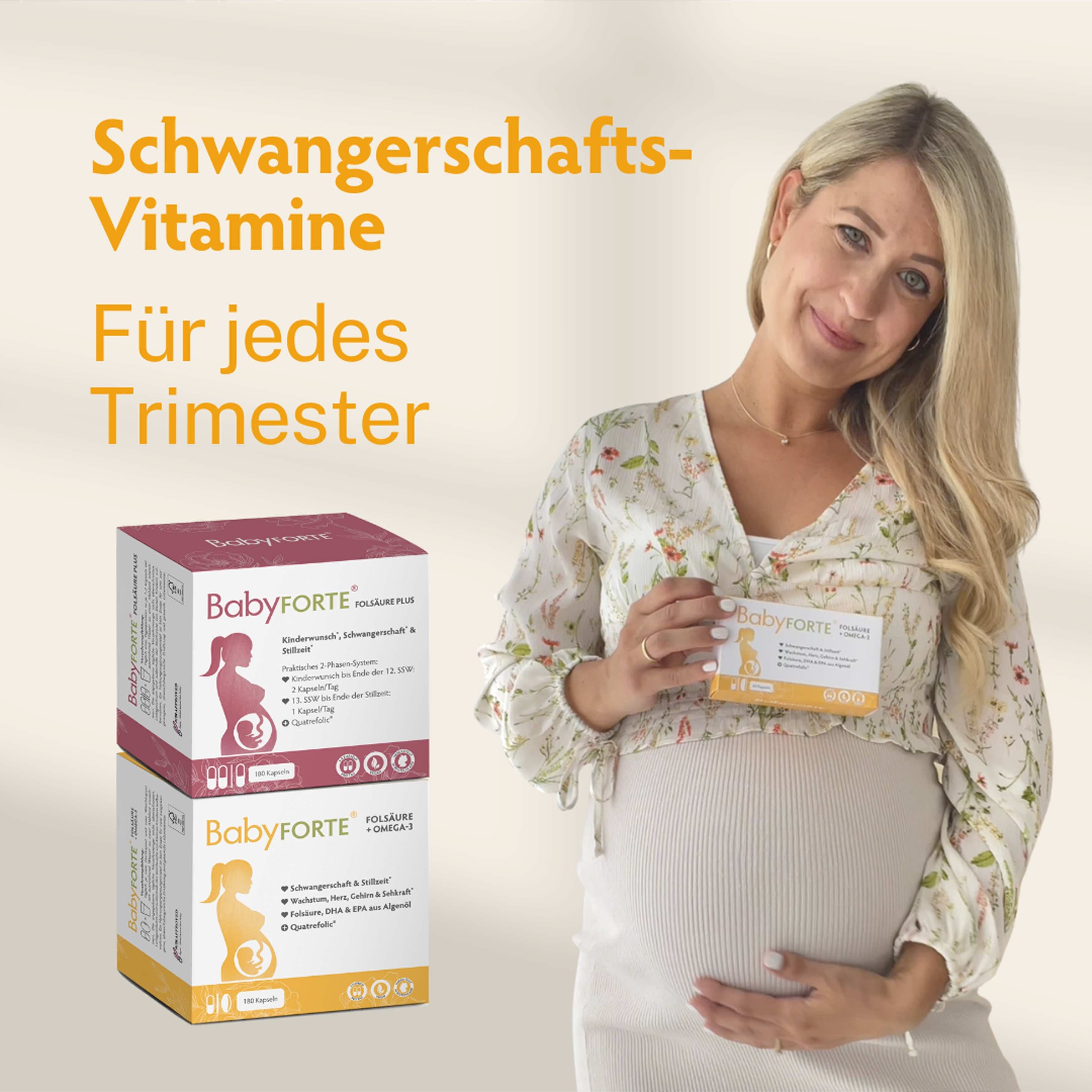BabyFORTE Folsäure + Omega-3 mit BabyFORTE FolsäurePlus