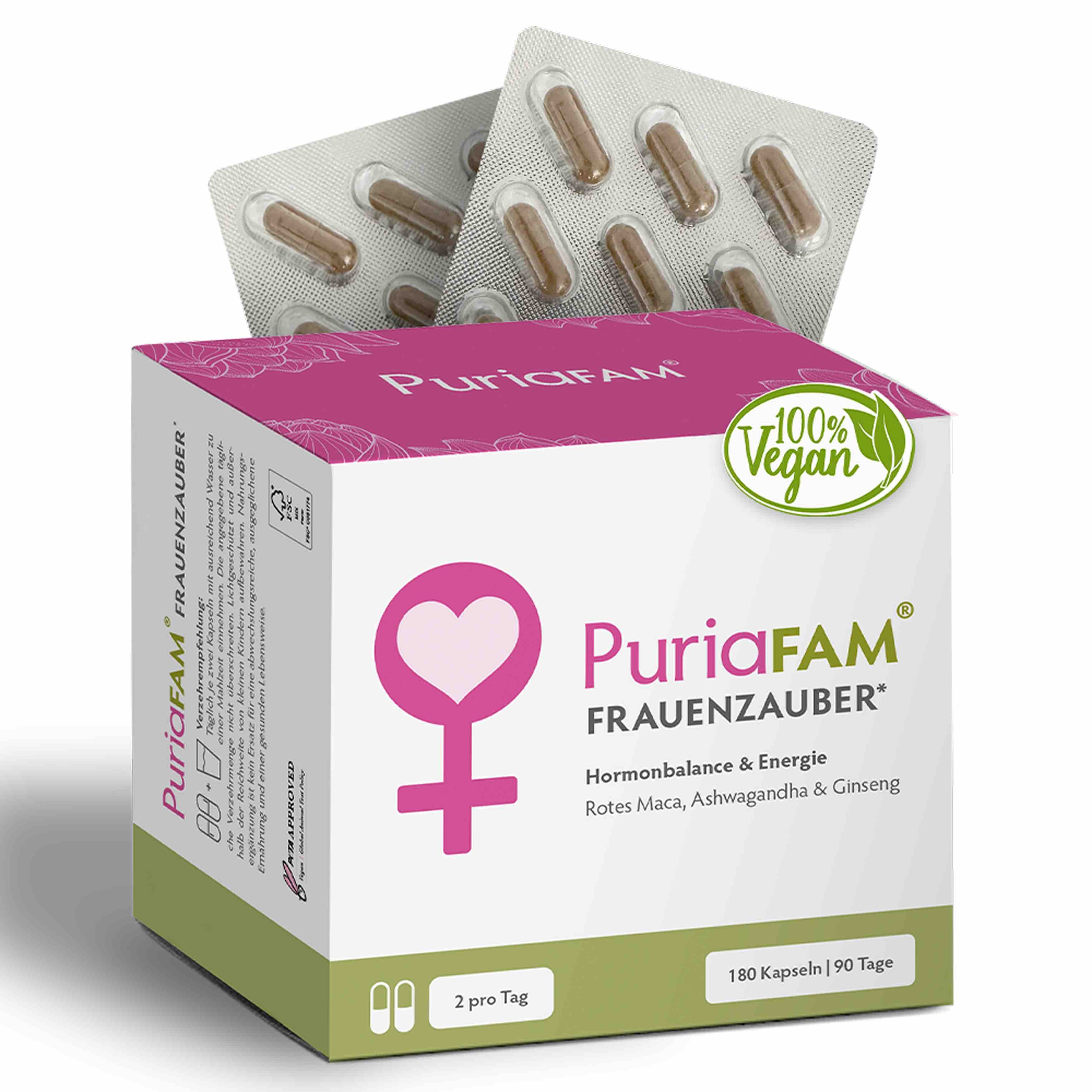 PuriaFAM Frauenzauber • für Energie & Hormone • 180 Kapseln