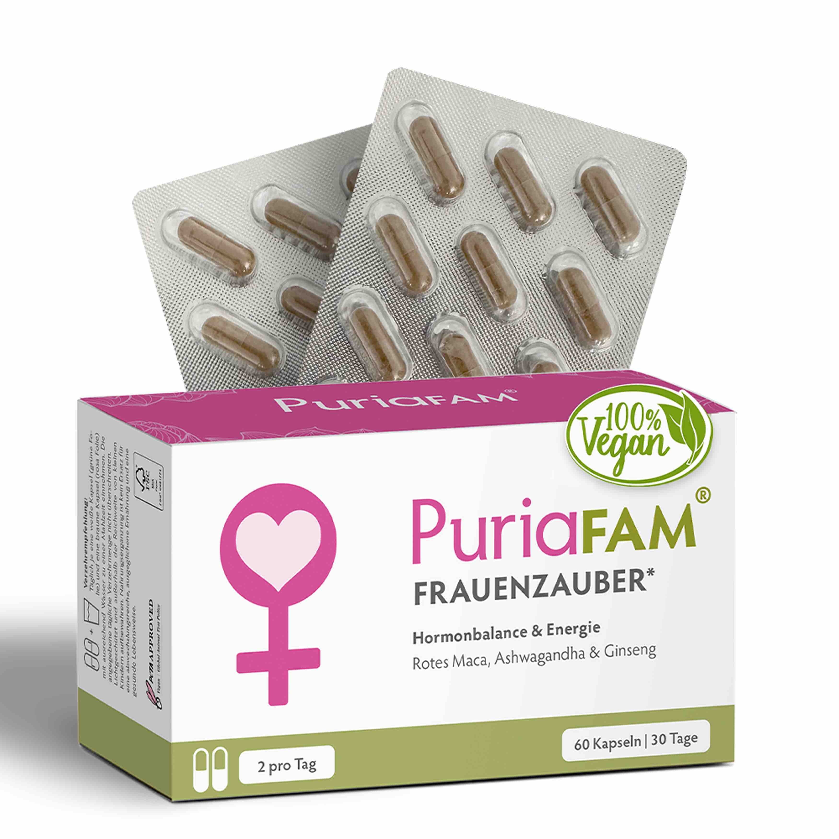 PuriaFAM Frauenzauber • für Energie & Hormone • 60 Kapseln