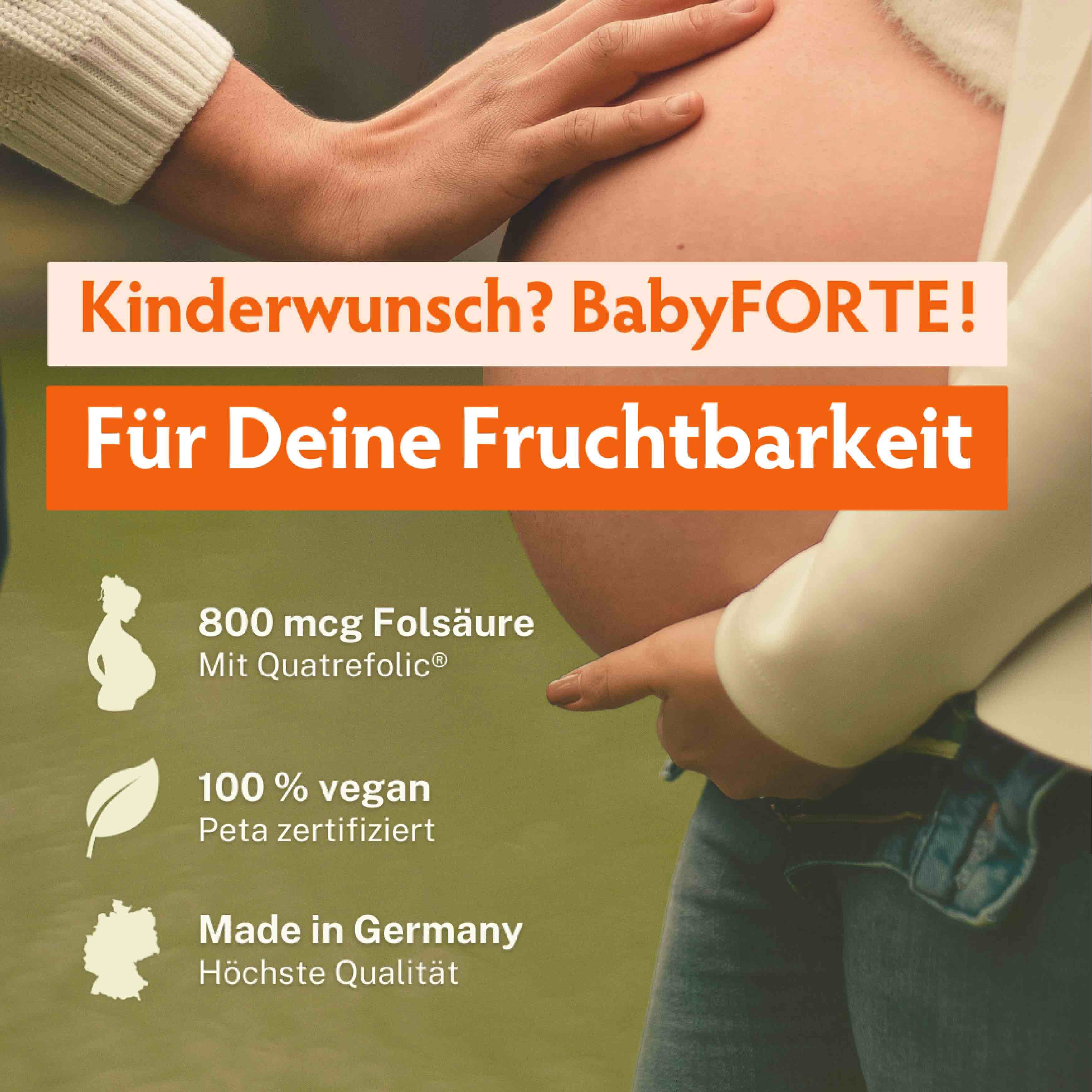 BabyFORTE Kinderwunsch ohne Jod • für Fruchtbarkeit • 60 Kapseln