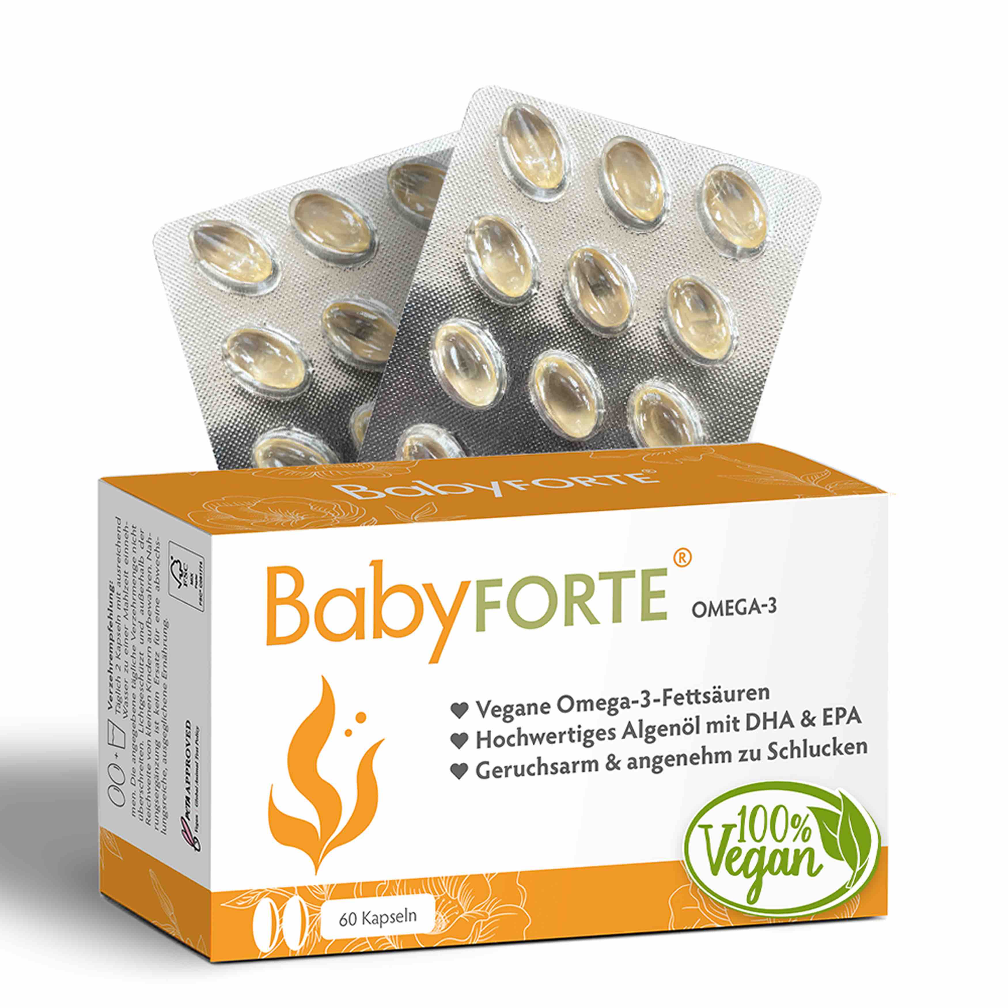 BabyFORTE Omega-3 • perfekt zu Kinderwunsch-Vitaminen • 60 Kapseln