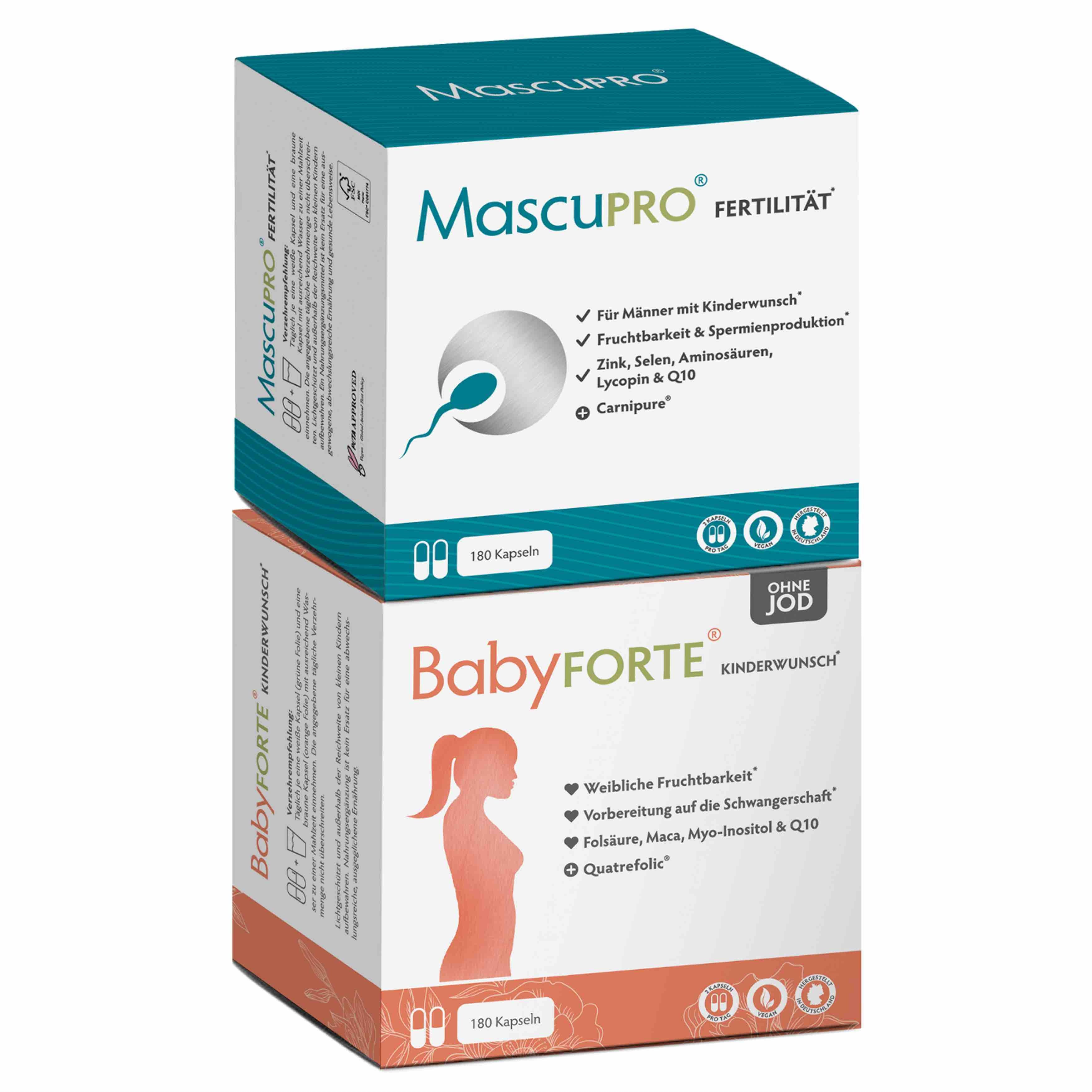 Kinderwunsch-Duo ohne Jod XL • für sie & ihn • je 180 Kapseln