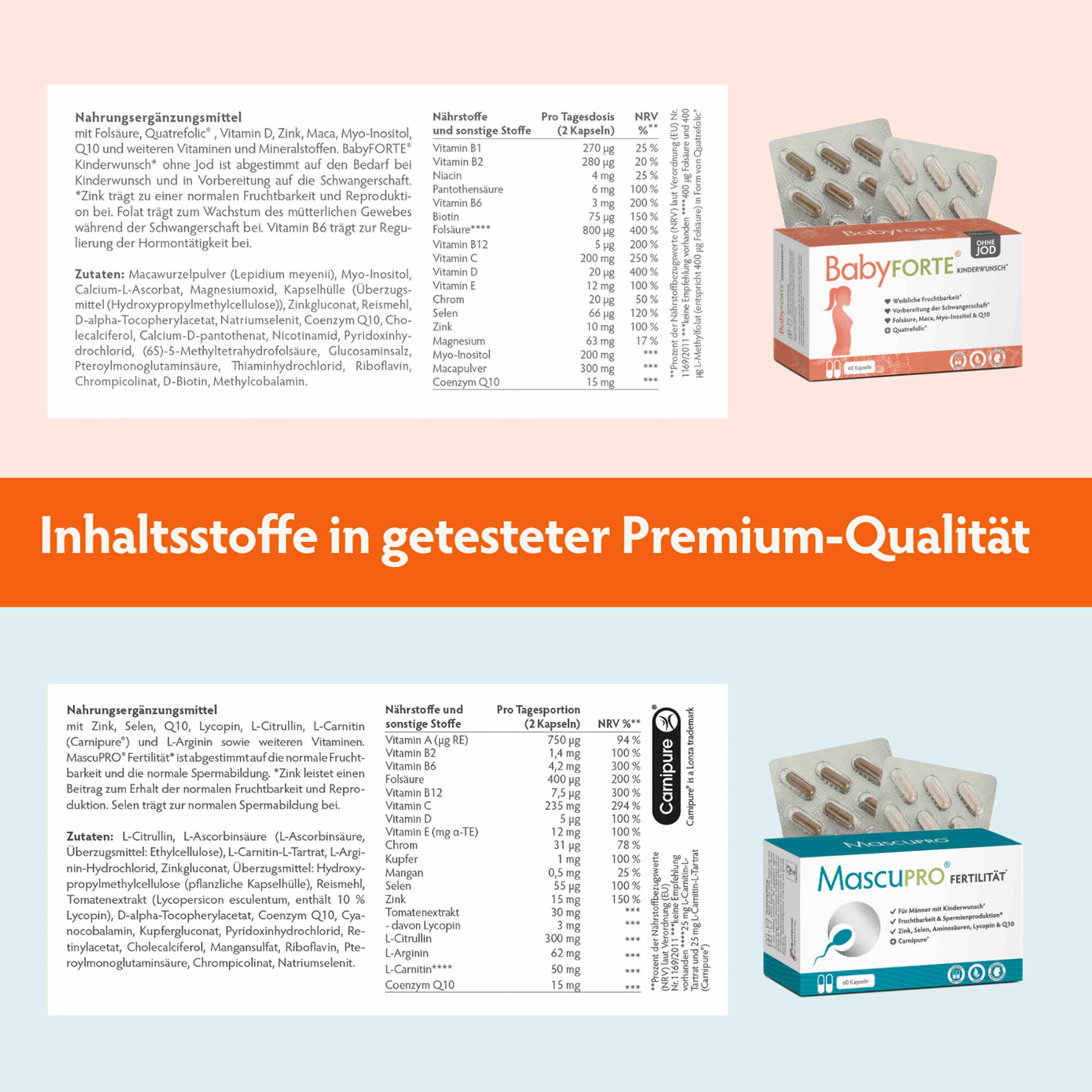 Kinderwunsch-Duo ohne Jod • für sie & ihn • je 60 Kapseln
