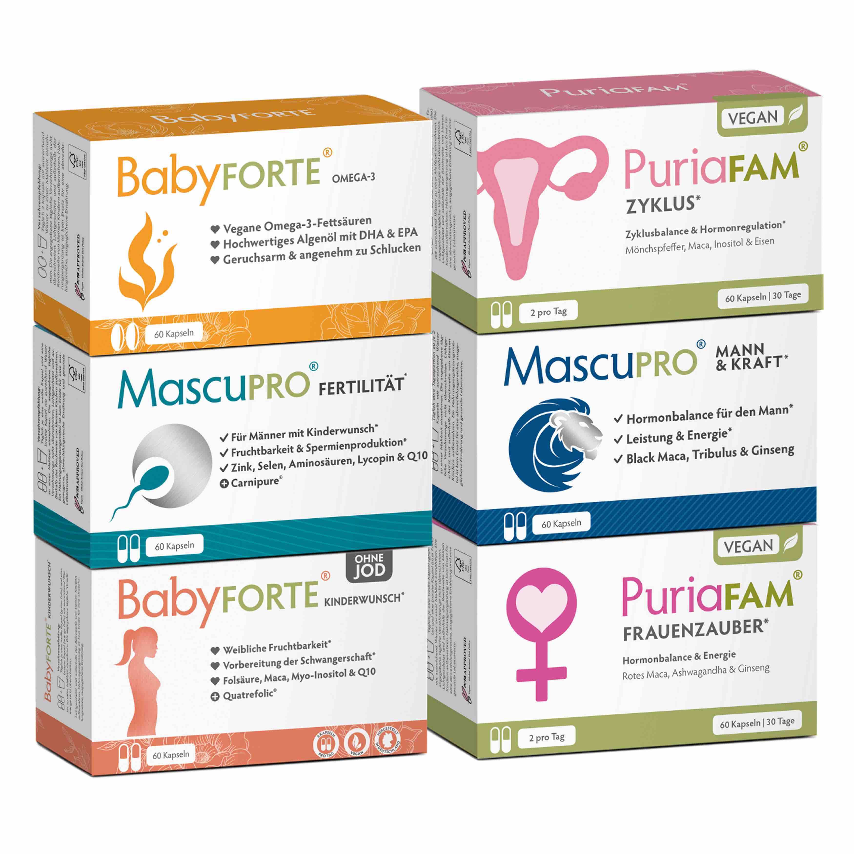 Kinderwunsch-Komplett-Paket ohne Jod • für sie & ihn • je 60 Kapseln