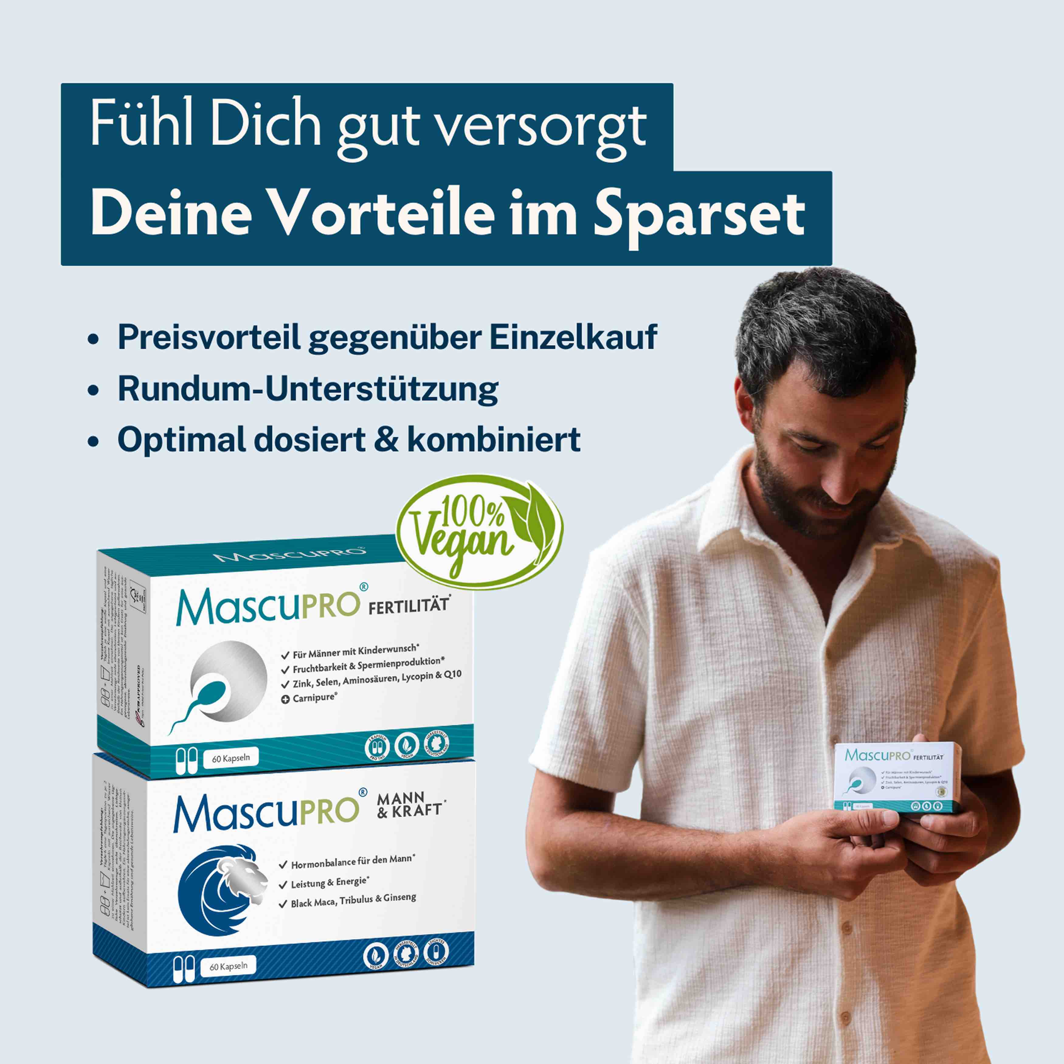 Löwenkraft • für Fruchtbarkeit & Testosteron-Balance • je 60 Kapseln
