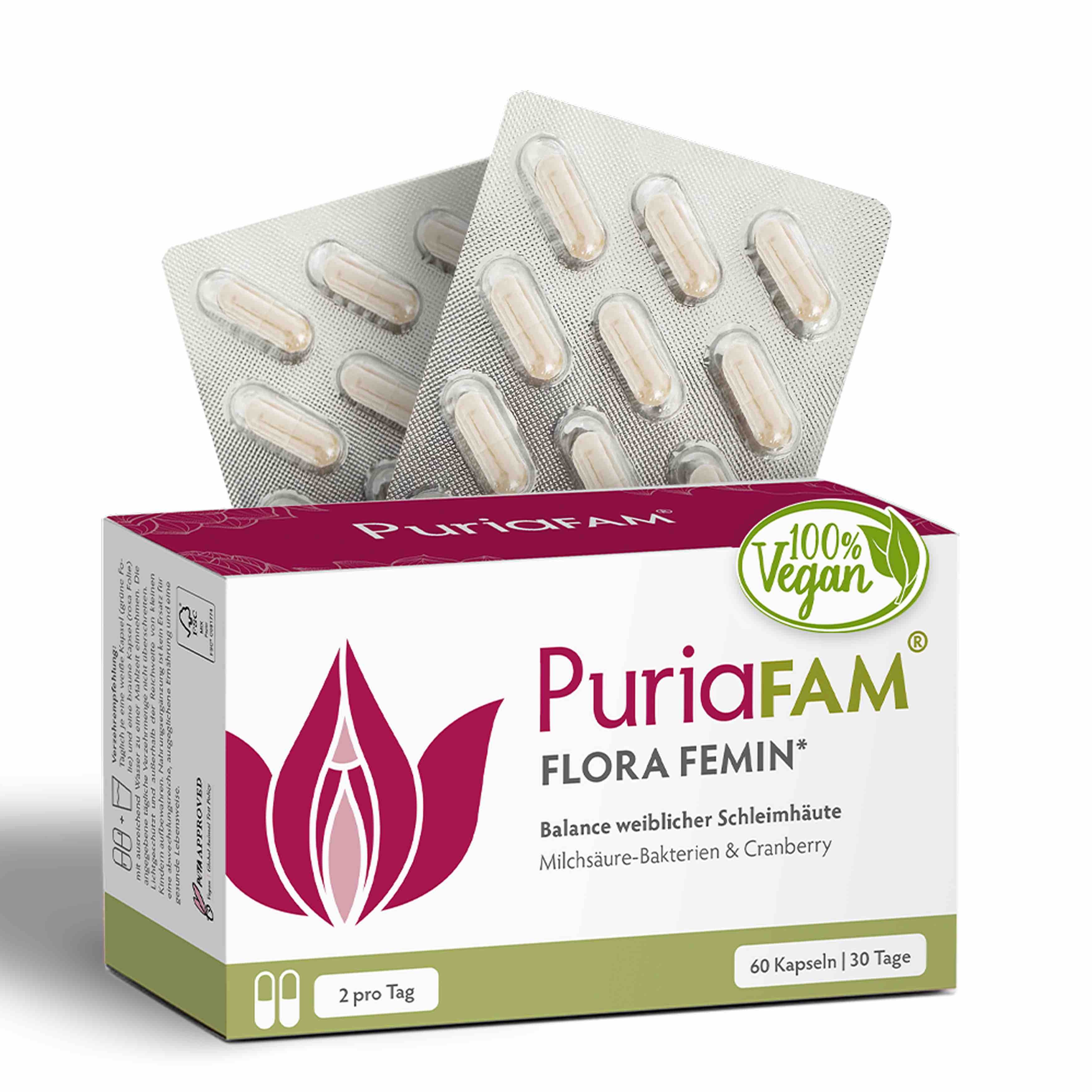 PuriaFAM Flora Femin • für Schleimhäute • 60 Kapseln