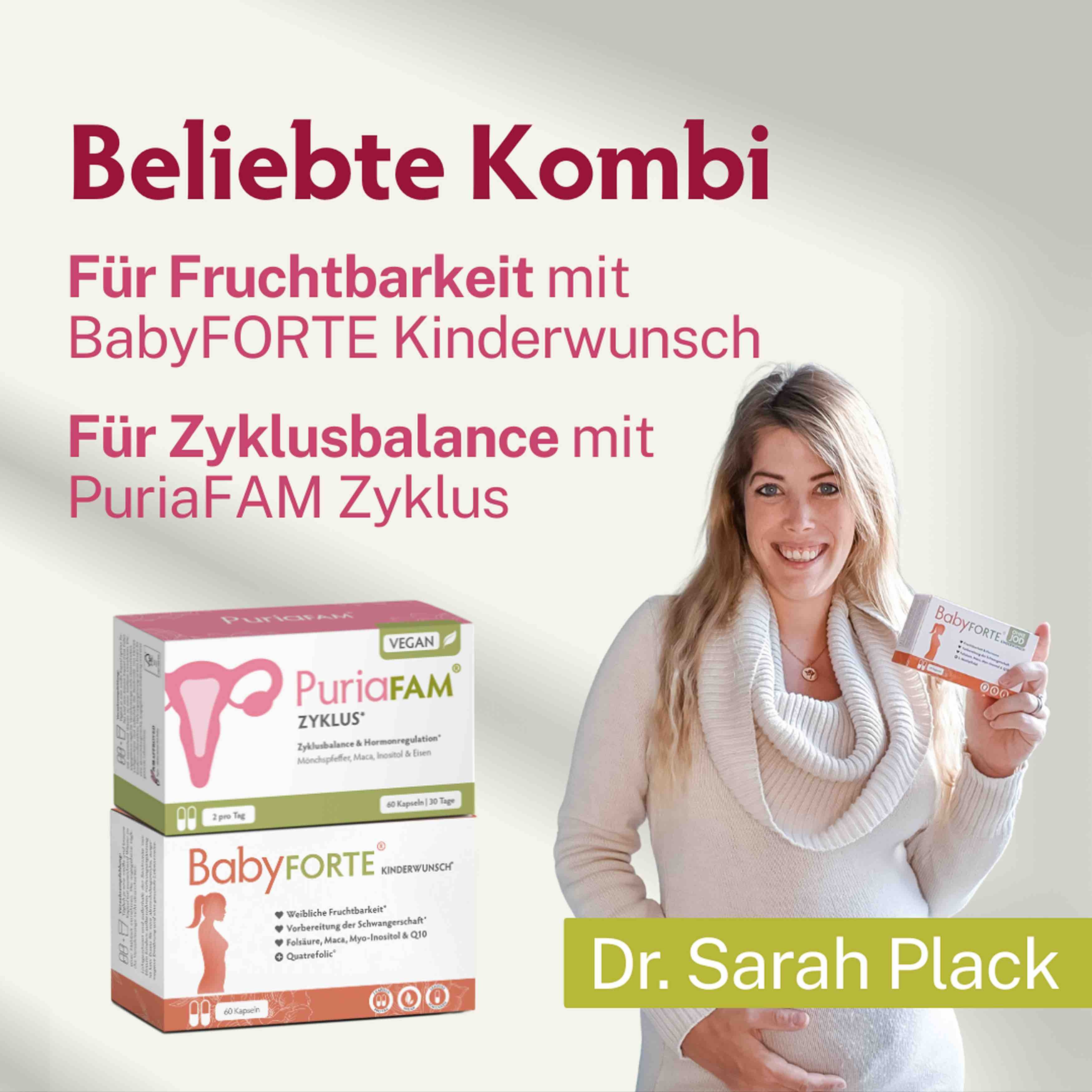 PuriaFAM Flora Femin: Beliebt in Kombination mit BabyFORTE Kinderwunsch, PuriaFAM Meno und PuriaFAM Zyklus