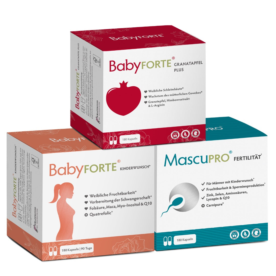 BabyFORTE Kinderwunsch-Trio je 180 Kapseln Verpackung