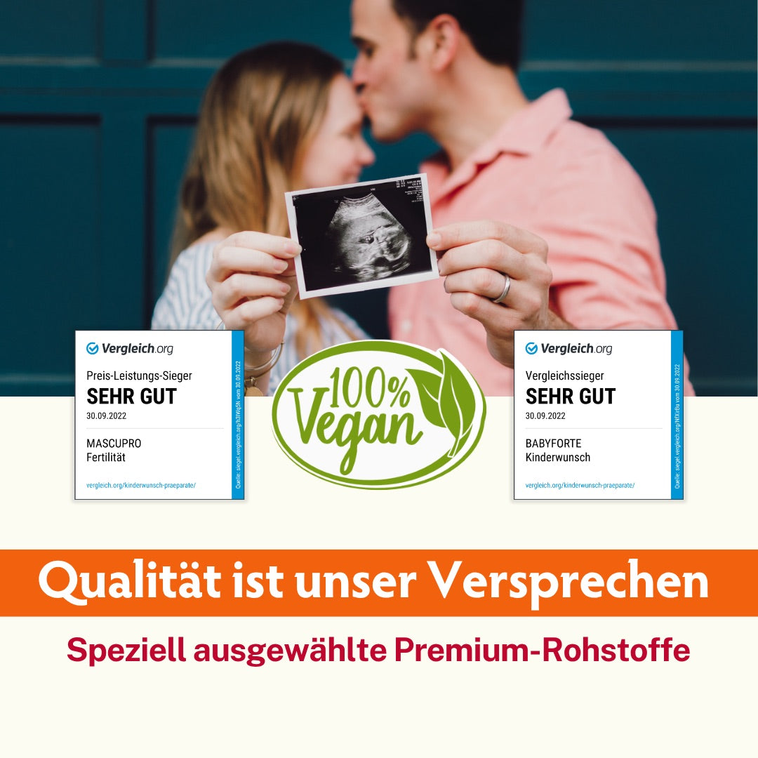 BabyFORTE Kinderwunsch-Trio Premium-Rohstoffe, 100 Prozent vegan