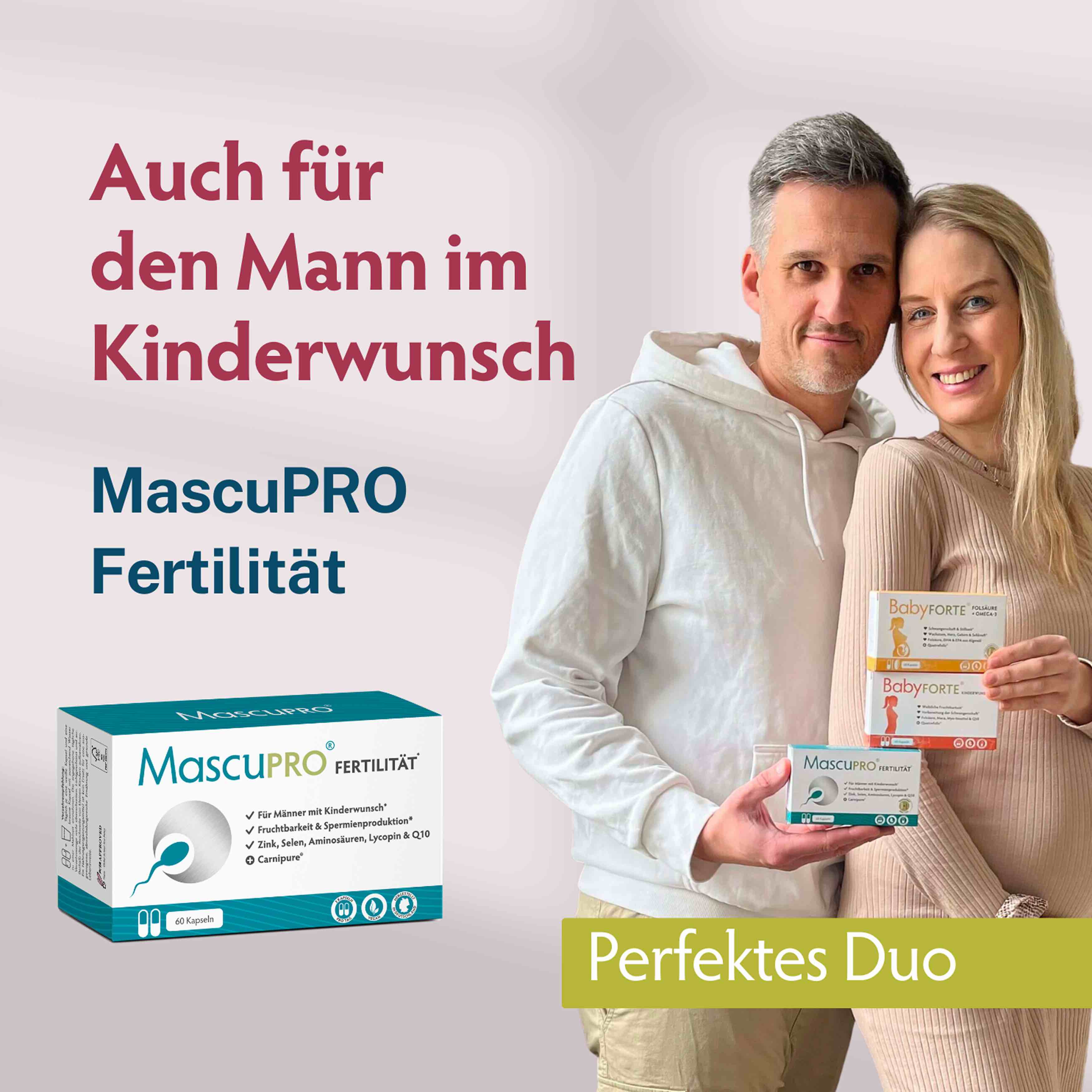BabyFORTE FolsäurePlus, 60 Kapseln, auch Kombinierbar mit MascuPRO Fertilität