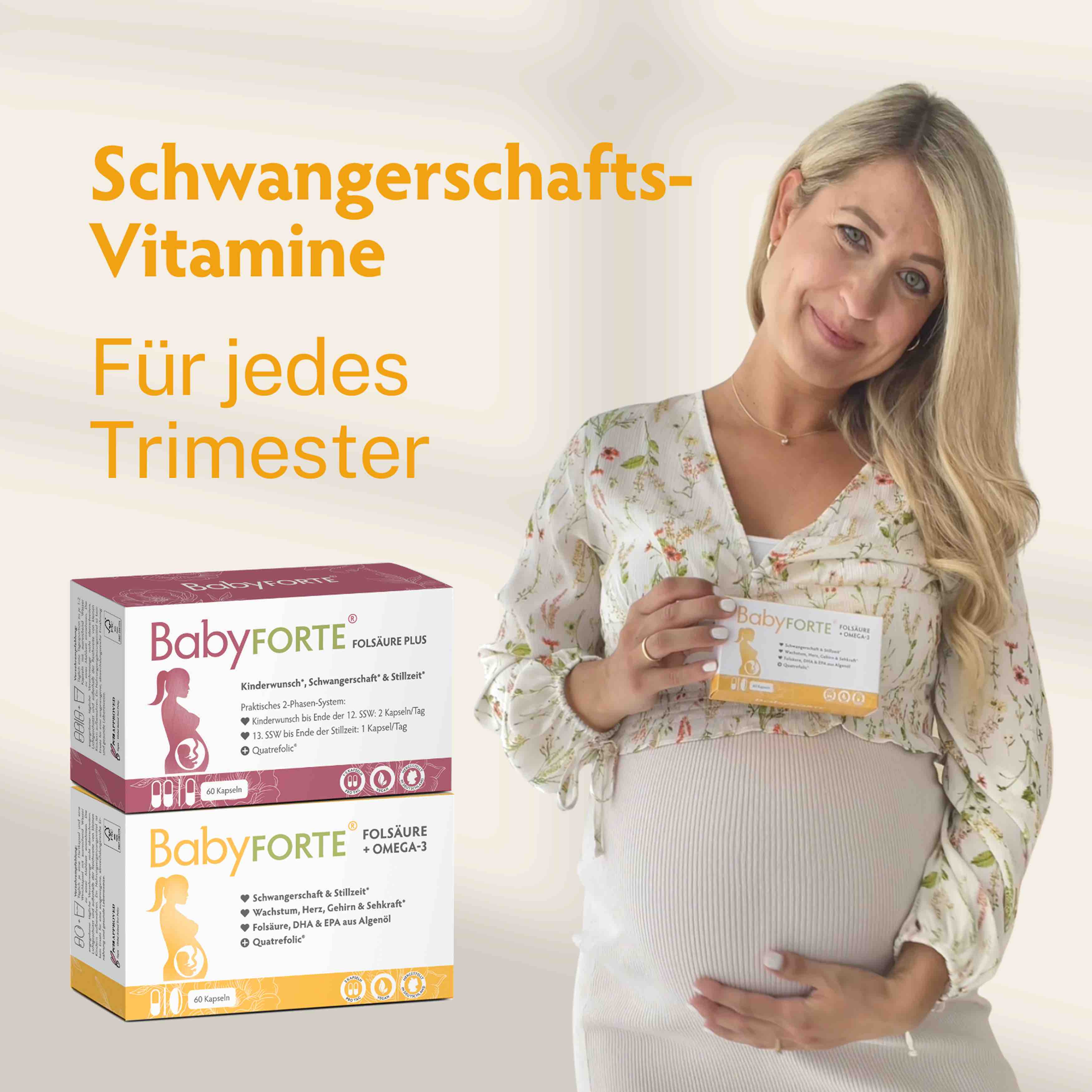 BabyFORTE Folsäure + Omega-3 mit BabyFORTE FolsäurePlus