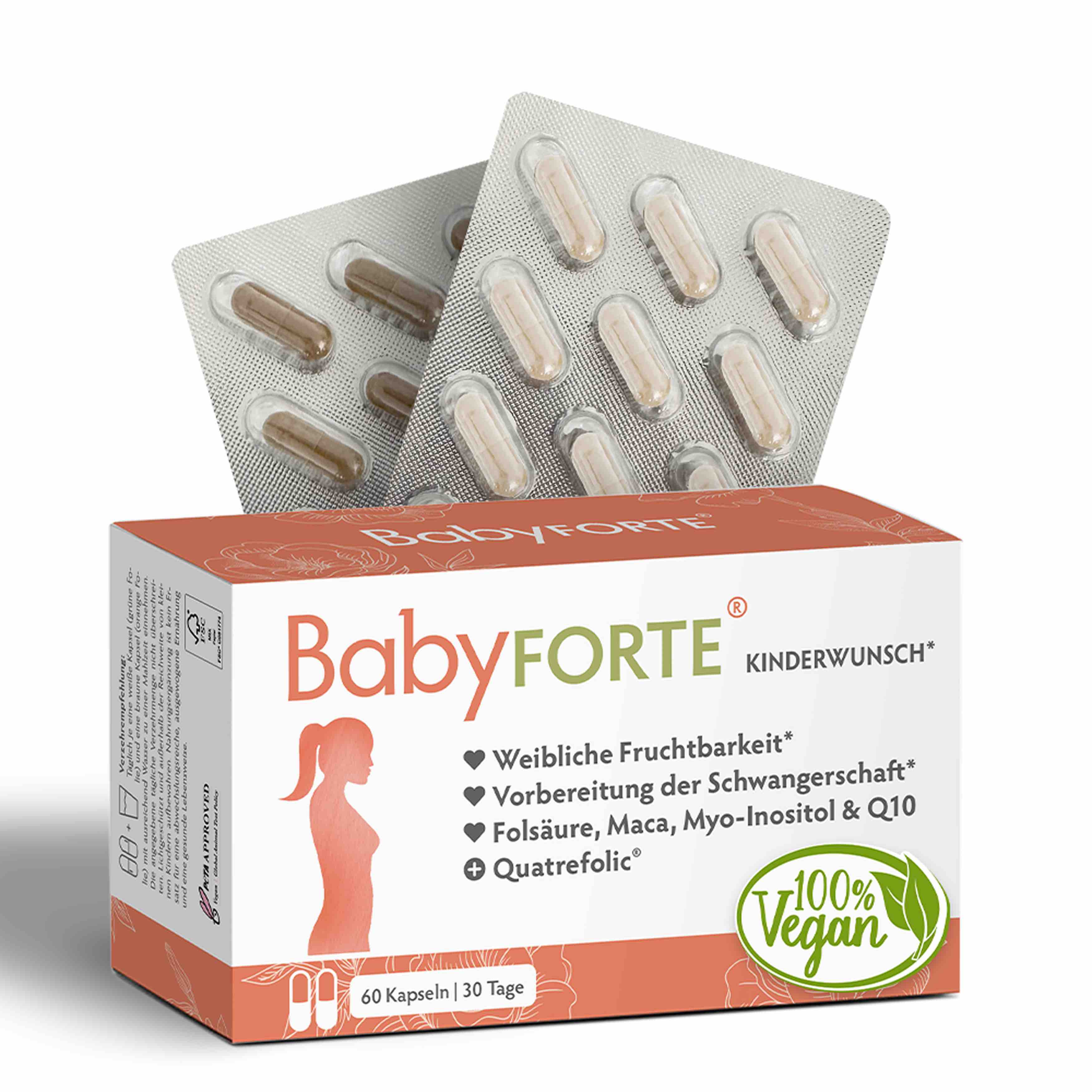 BabyFORTE Kinderwunsch • für Fruchtbarkeit • 60 Kapseln