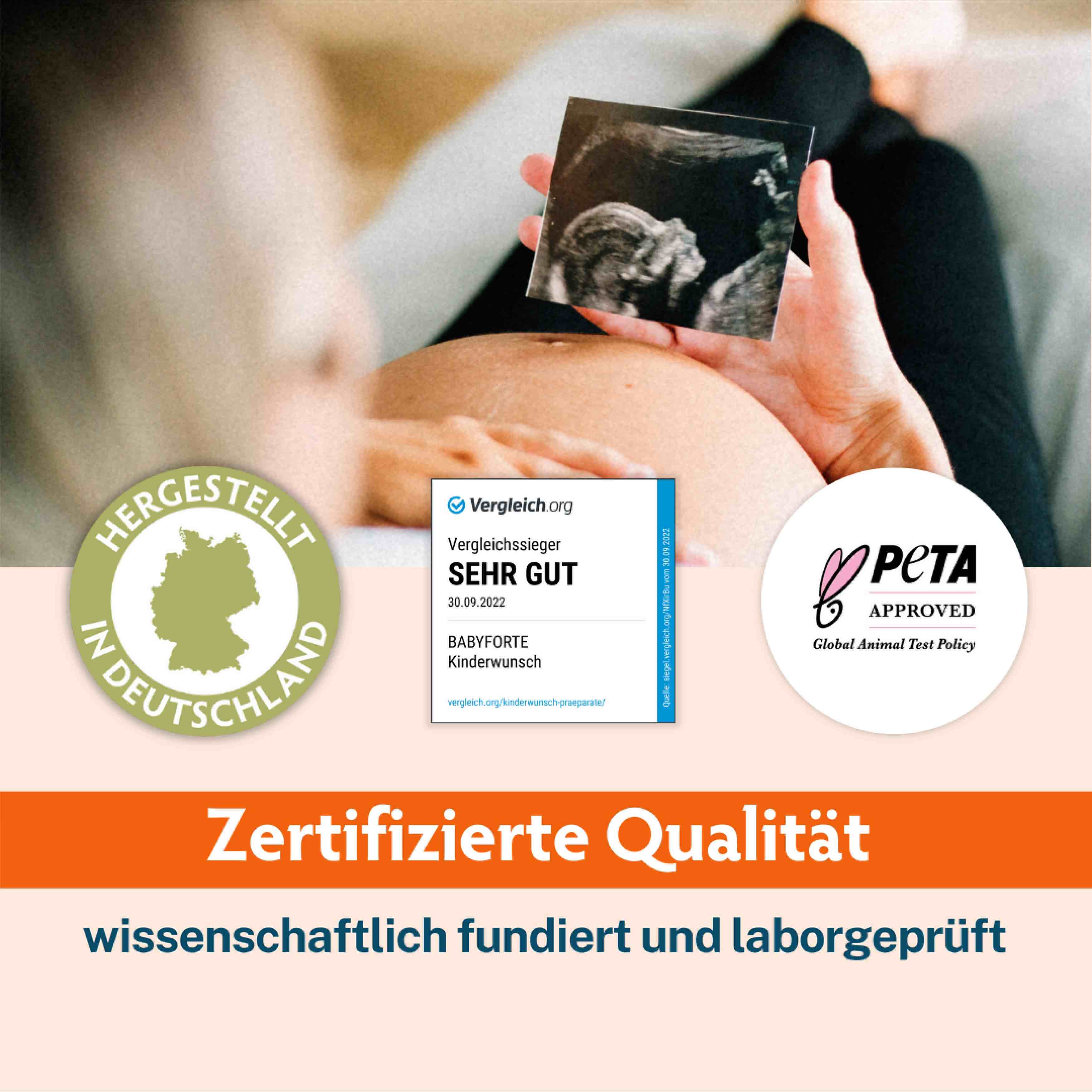 Qualitätsmerkmale von BabyFORTE Kinderwunsch 