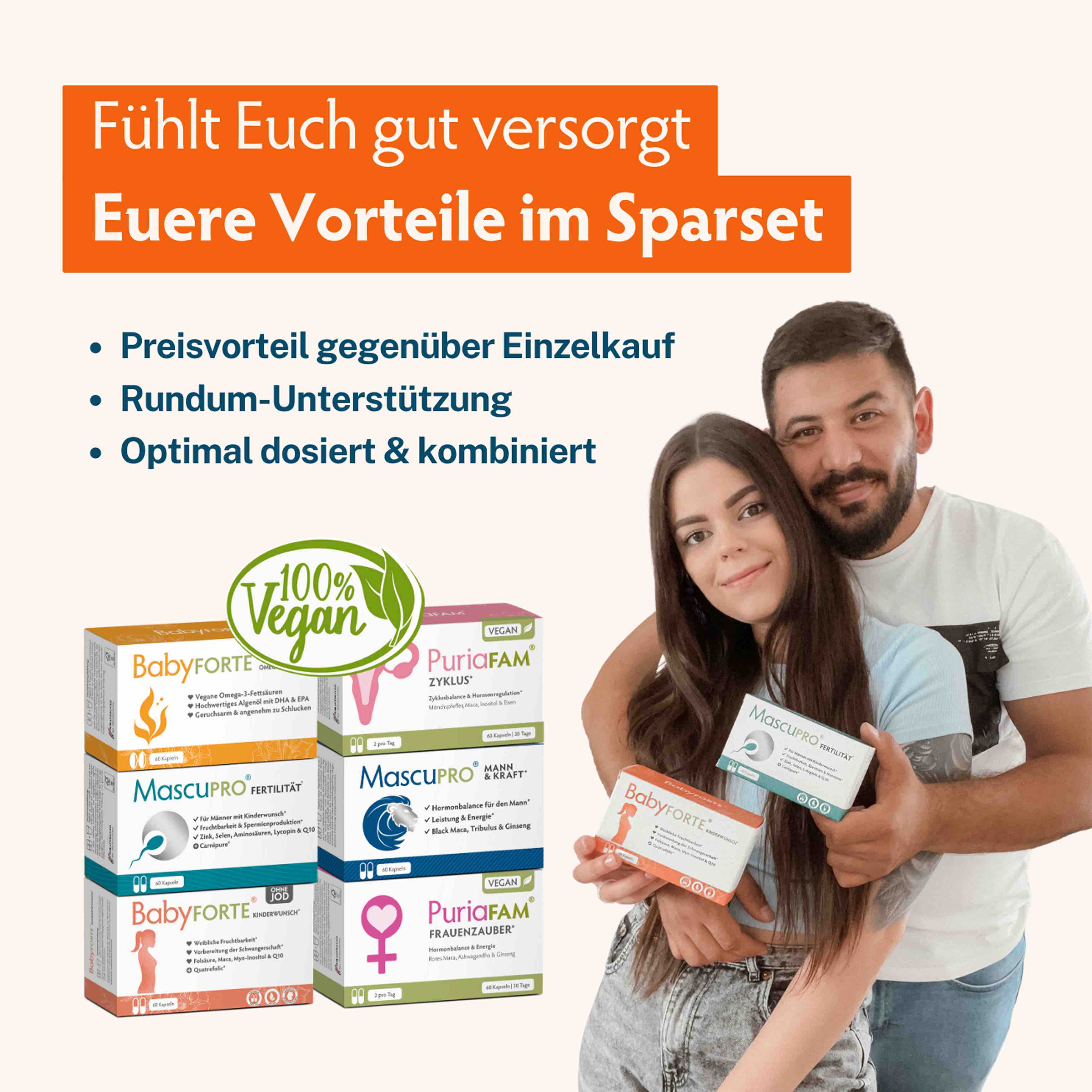 Kinderwunsch-Komplett-Paket ohne Jod • für sie & ihn • je 60 Kapseln