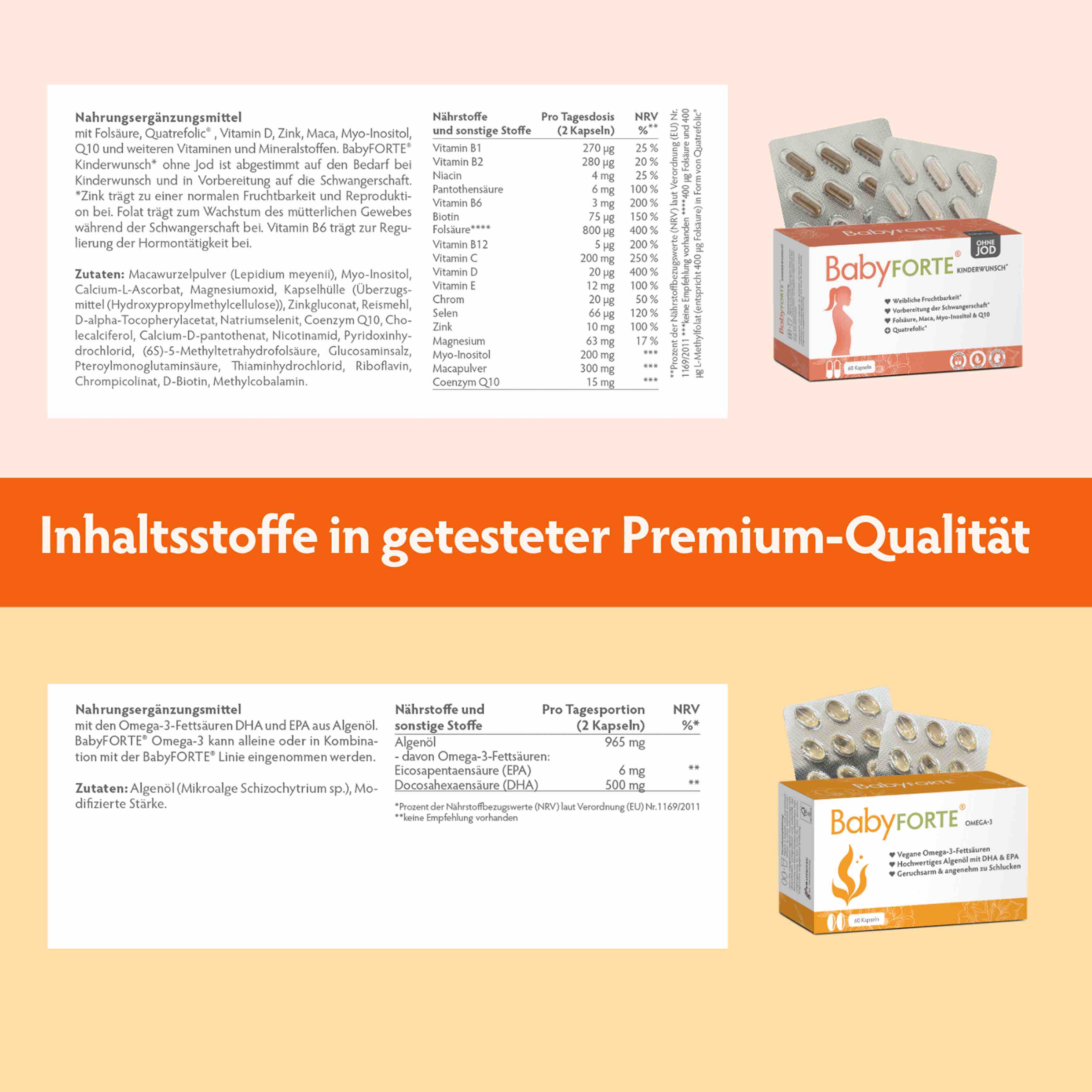 Kinderwunsch-Komplett-Paket ohne Jod • für sie & ihn • je 60 Kapseln