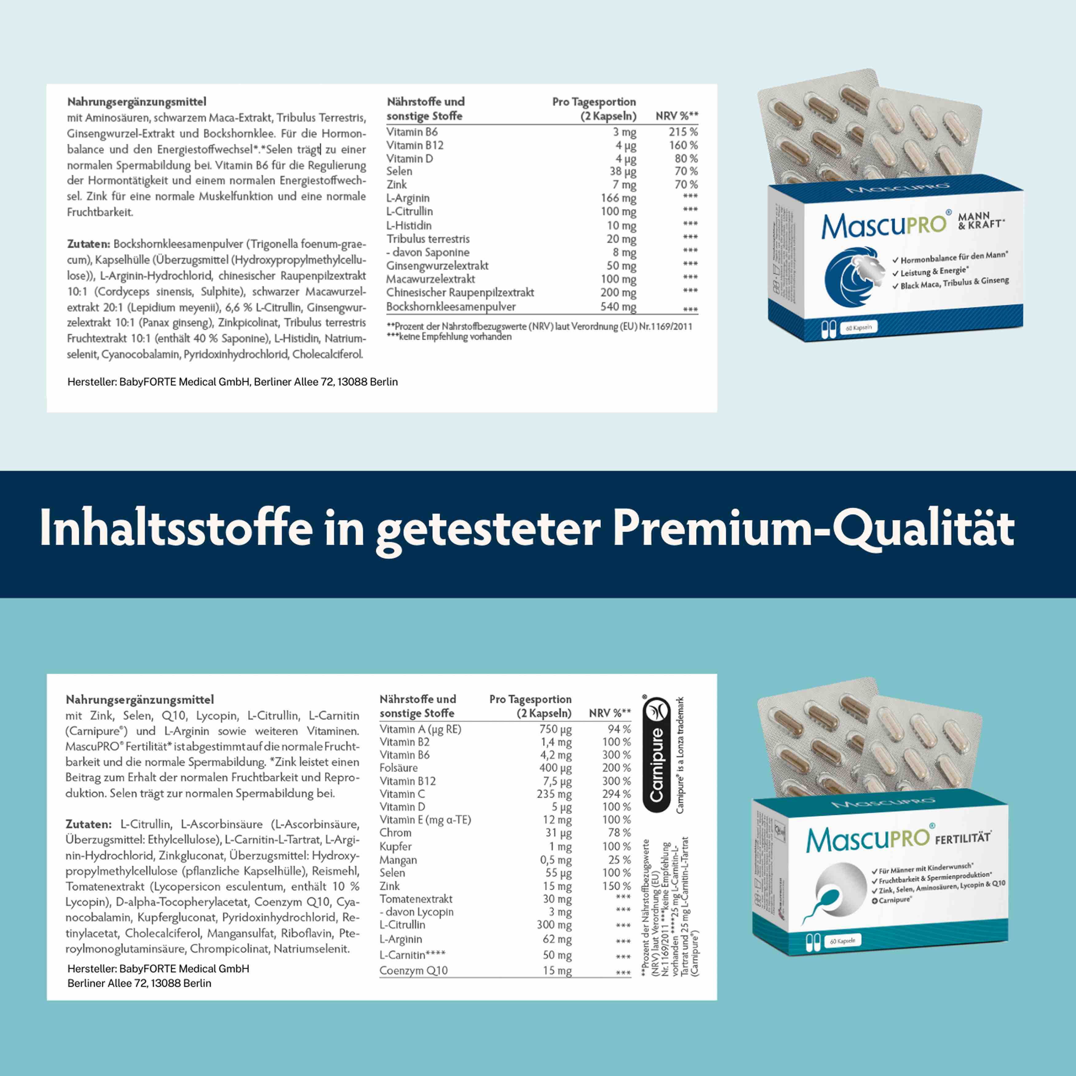 Löwenkraft • für Fruchtbarkeit & Testosteron-Balance • je 60 Kapseln