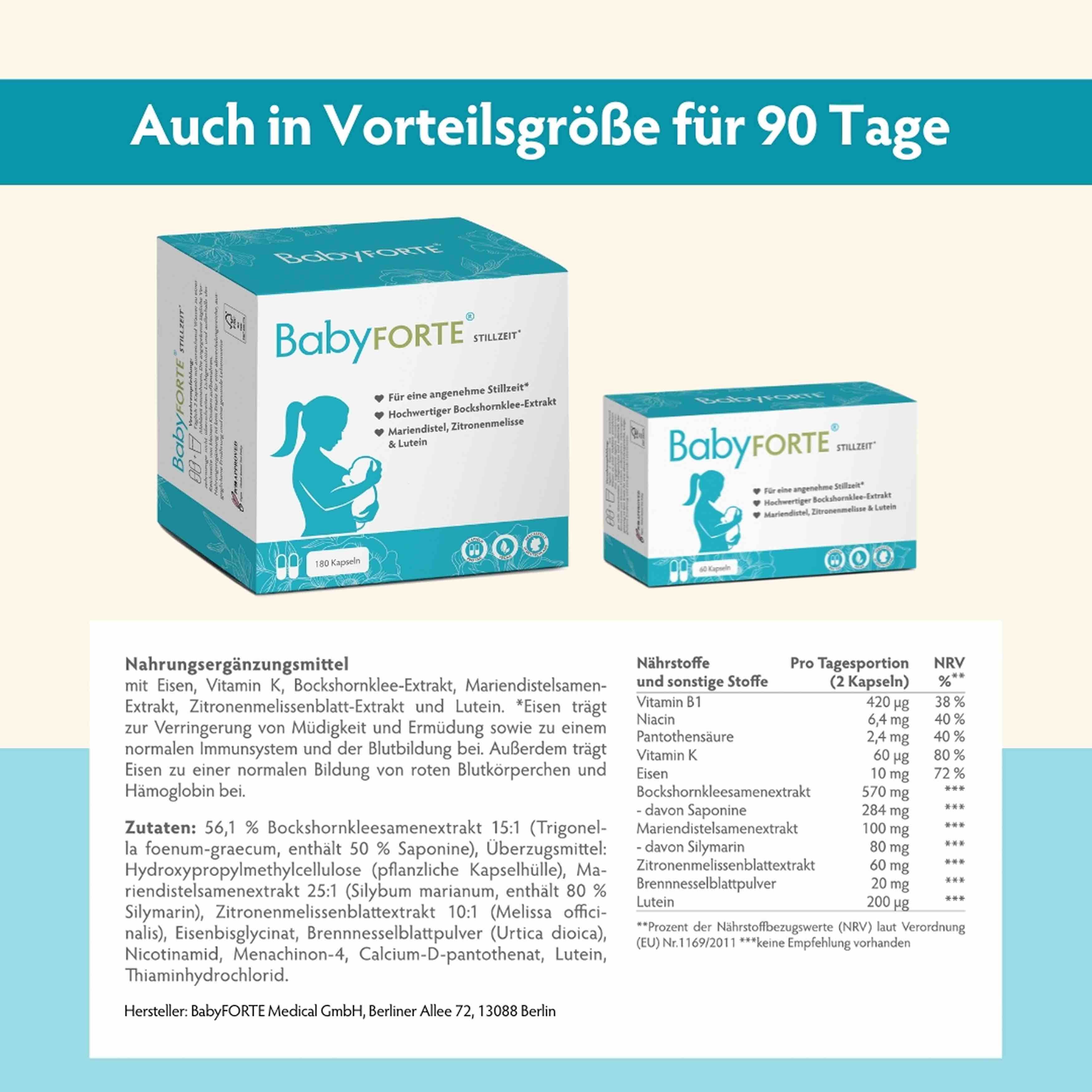 BabyFORTE® Stillzeit Vorteile auf einen Blick