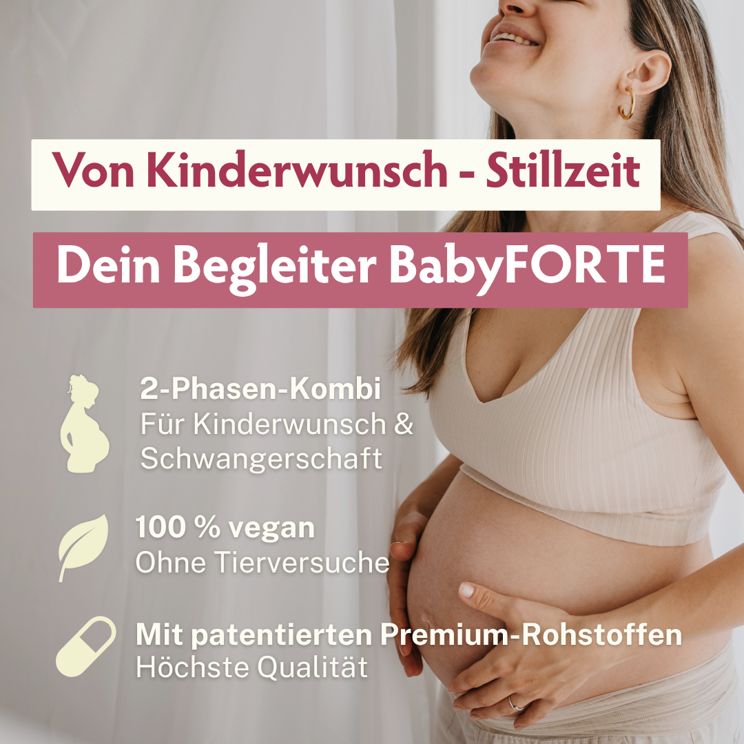 BabyFORTE Folsäure Plus OHNE JOD • für Kinderwunsch bis Stillzeit • 60 Kapseln