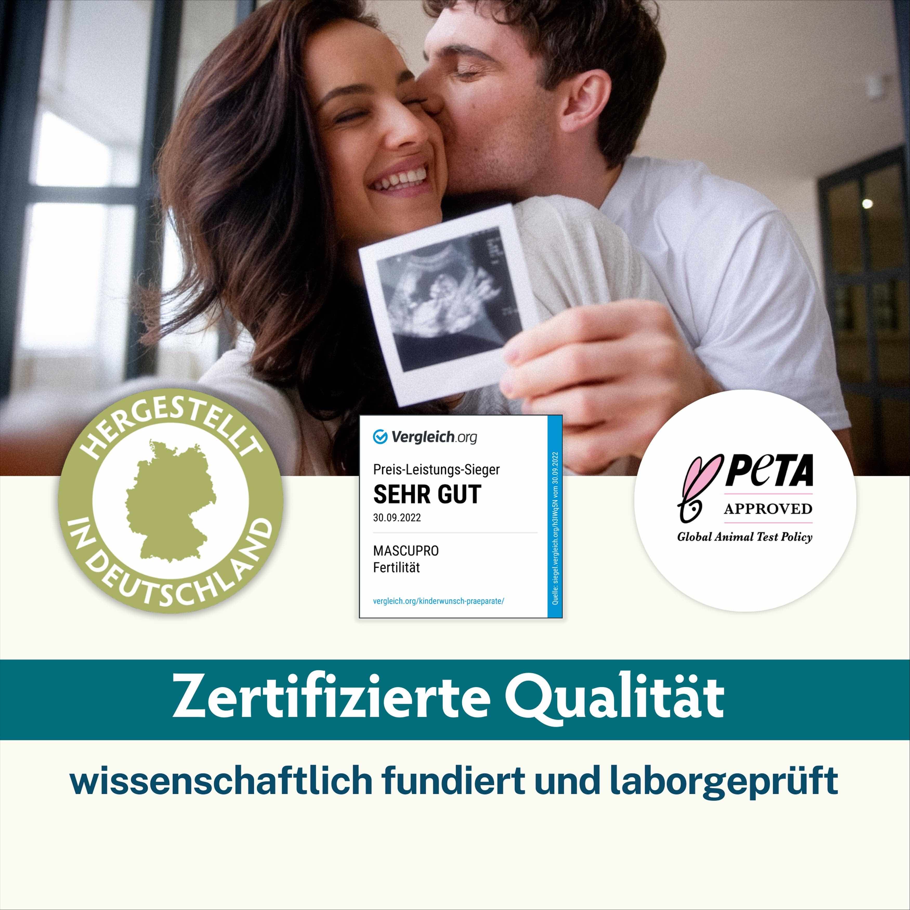 MascuPro Fertilität 180 Kapseln - zertifiziere Qualität