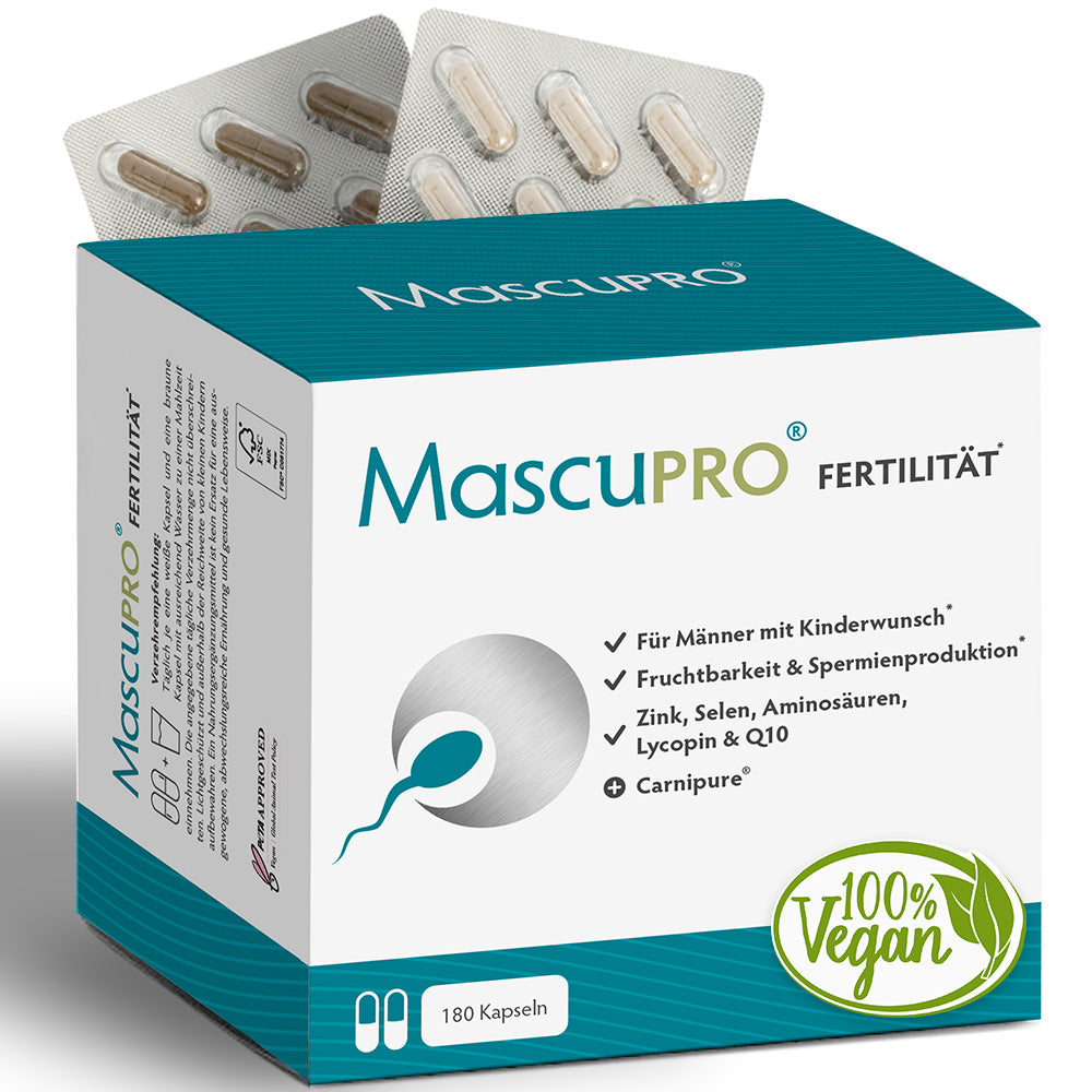 MascuPRO Fertilität • für Fruchtbarkeit & Spermien • 180 Kapseln