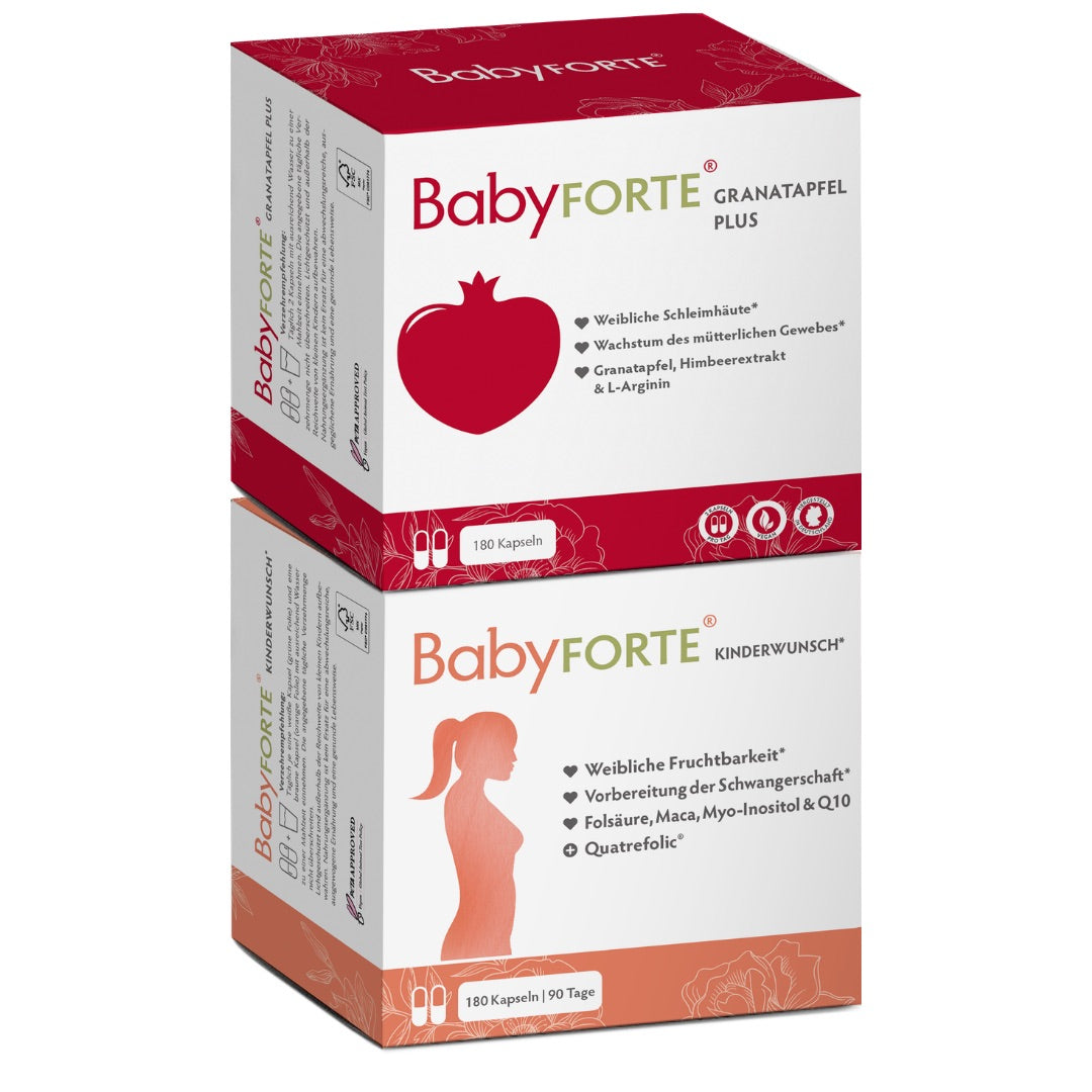 BabyFORTE Granatapfel Zauber XL je 60 Kapseln Verpackung