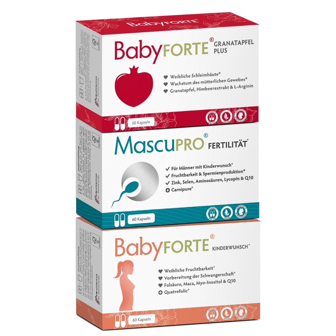 BabyFORTE Kinderwunsch-Trio je 60 Kapseln Verpackung